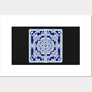 Lapis Blue Aesthetic Pattern Posters and Art